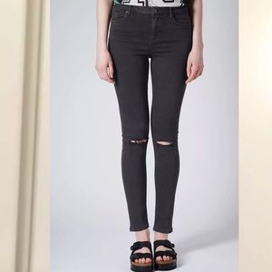 NWOT Topshop Moto washed black Jamie jeans 25